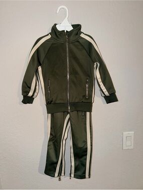 Jordan Craig Kids 2 Piece Tracksuit Olive Green Cream Size 3 NWT